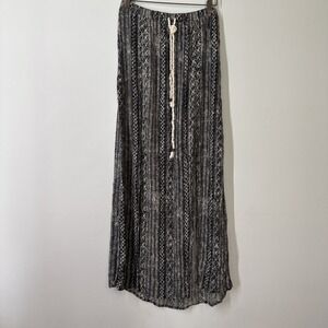 Mossimo Maxi Skirt Womens M Boho Chic Slit Hem Drawstring